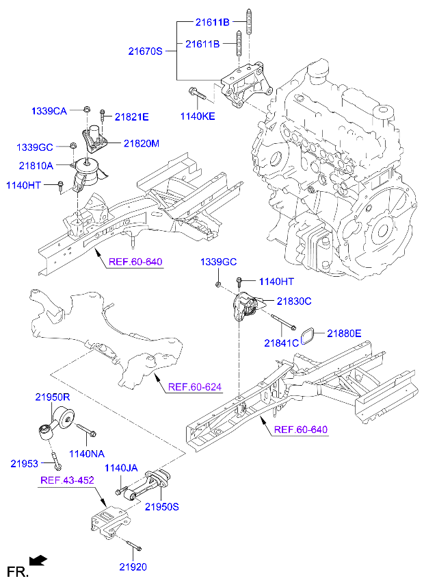 Montaje del transeje del motor