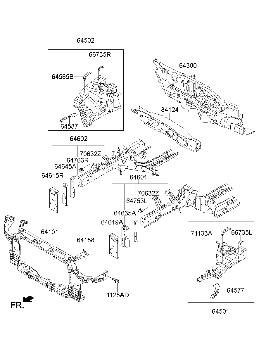 Fender Apron Radiator Support Panel