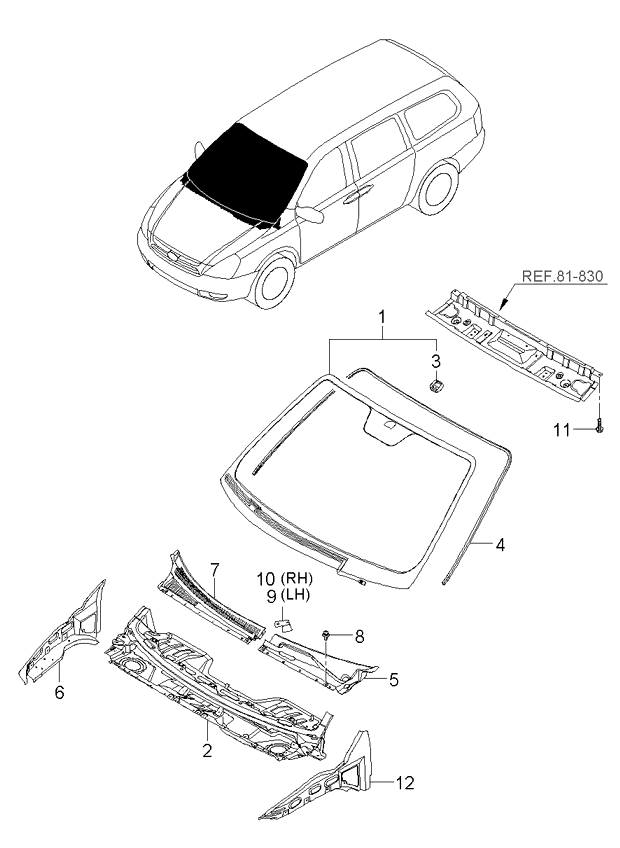 Windshield & Panel Cowl Complete