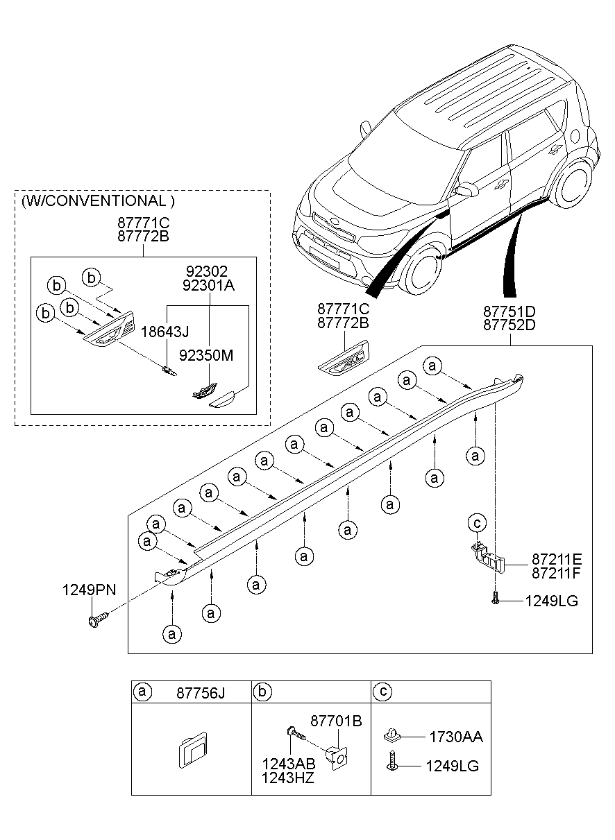 Moldura lateral del cuerpo