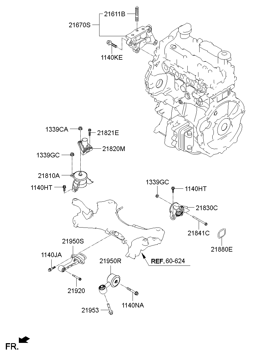 Montaje del transeje del motor