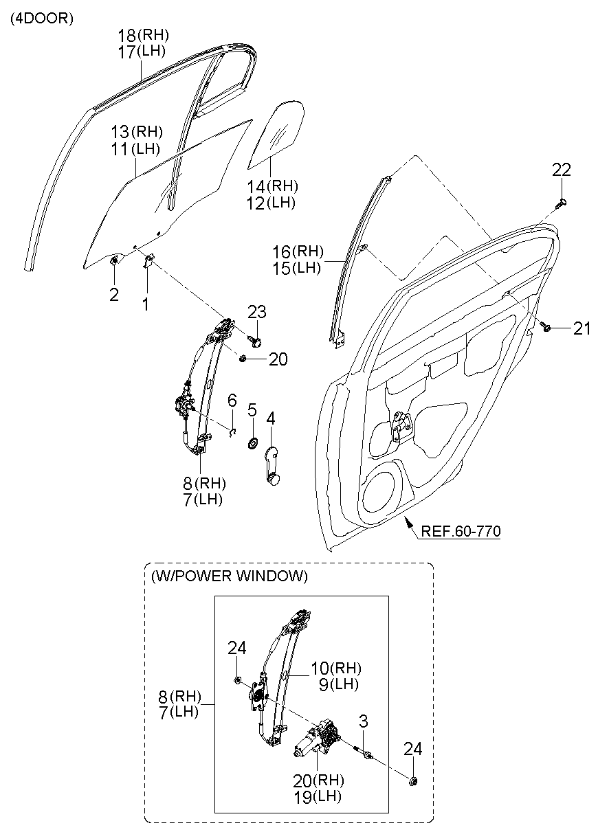 Rear Door Window Reg Glass