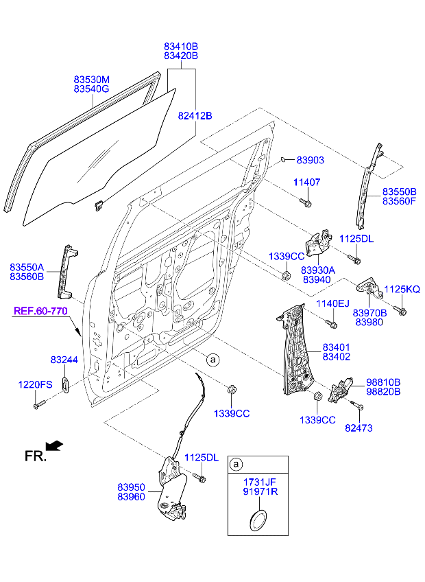 Rear Door Window Regulator & Glass
