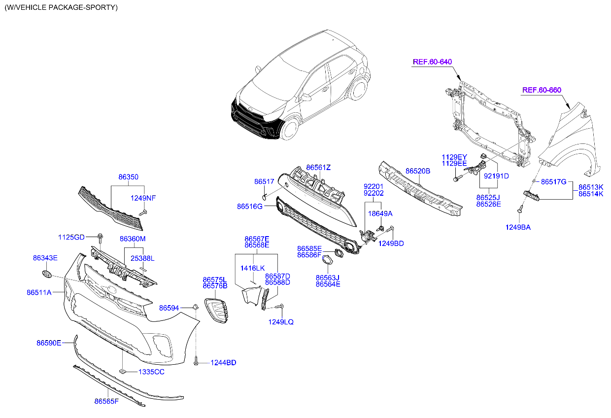86591-G6300 Lip Assy-Front Bumper Kia | YoshiParts