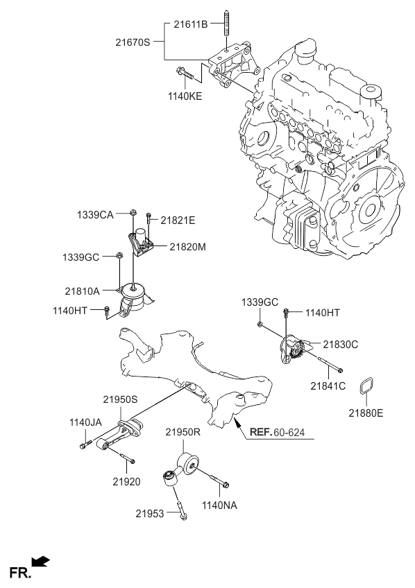 Montaje del transeje del motor