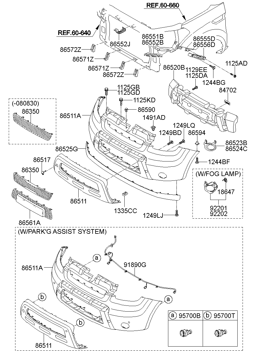 86554-2K000 Bracket-Fr Bumper Side Supt,Rh Kia | YoshiParts