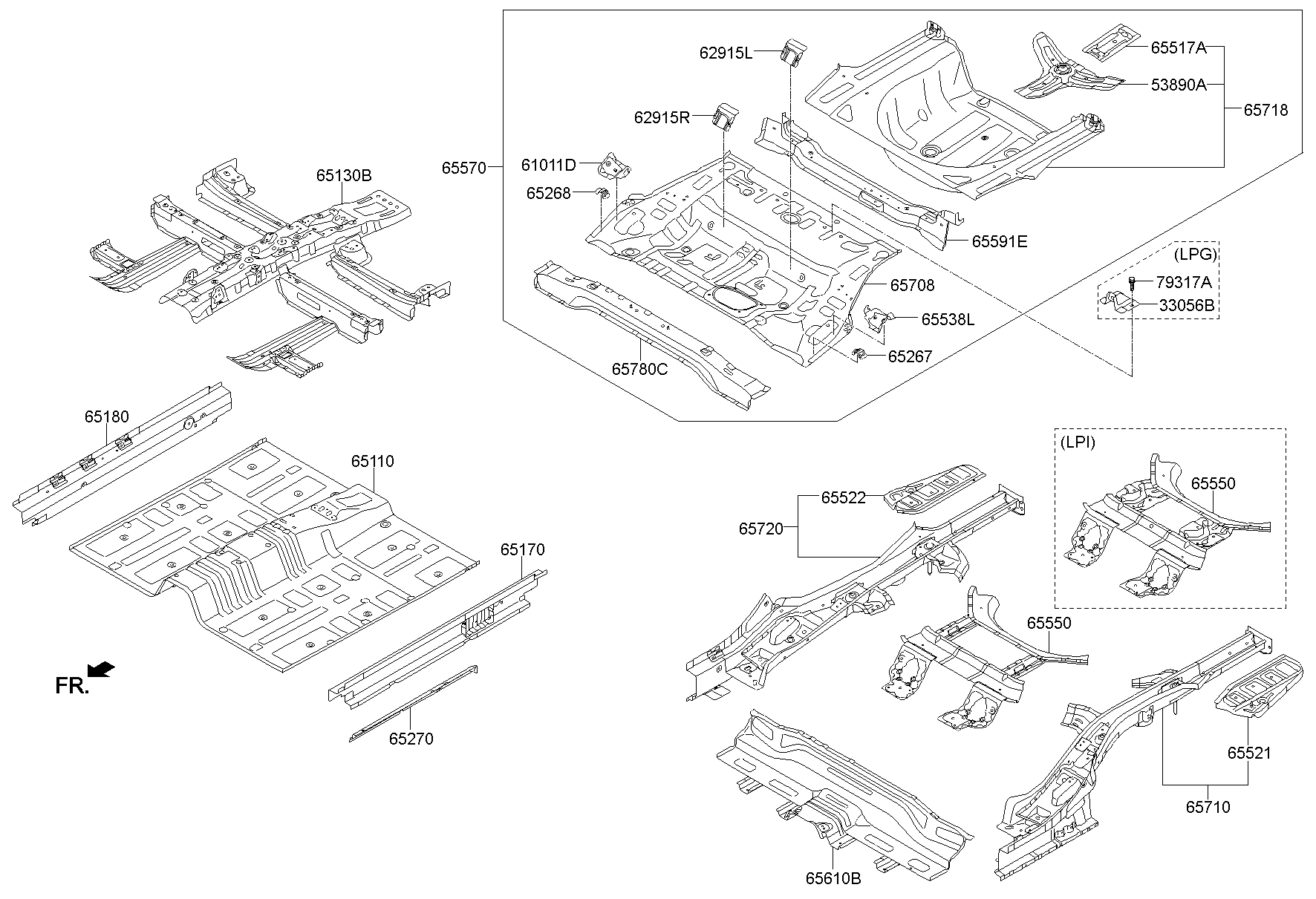 65110-D4500 Panel Assy-Center Floor Kia | YoshiParts
