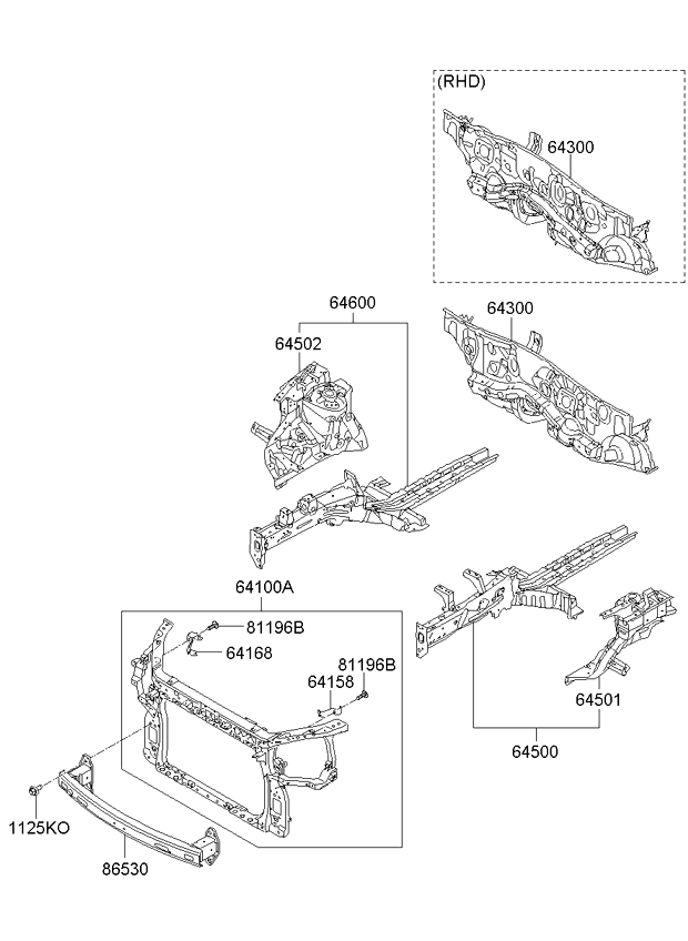 Fender Apron Radiator Support Panel