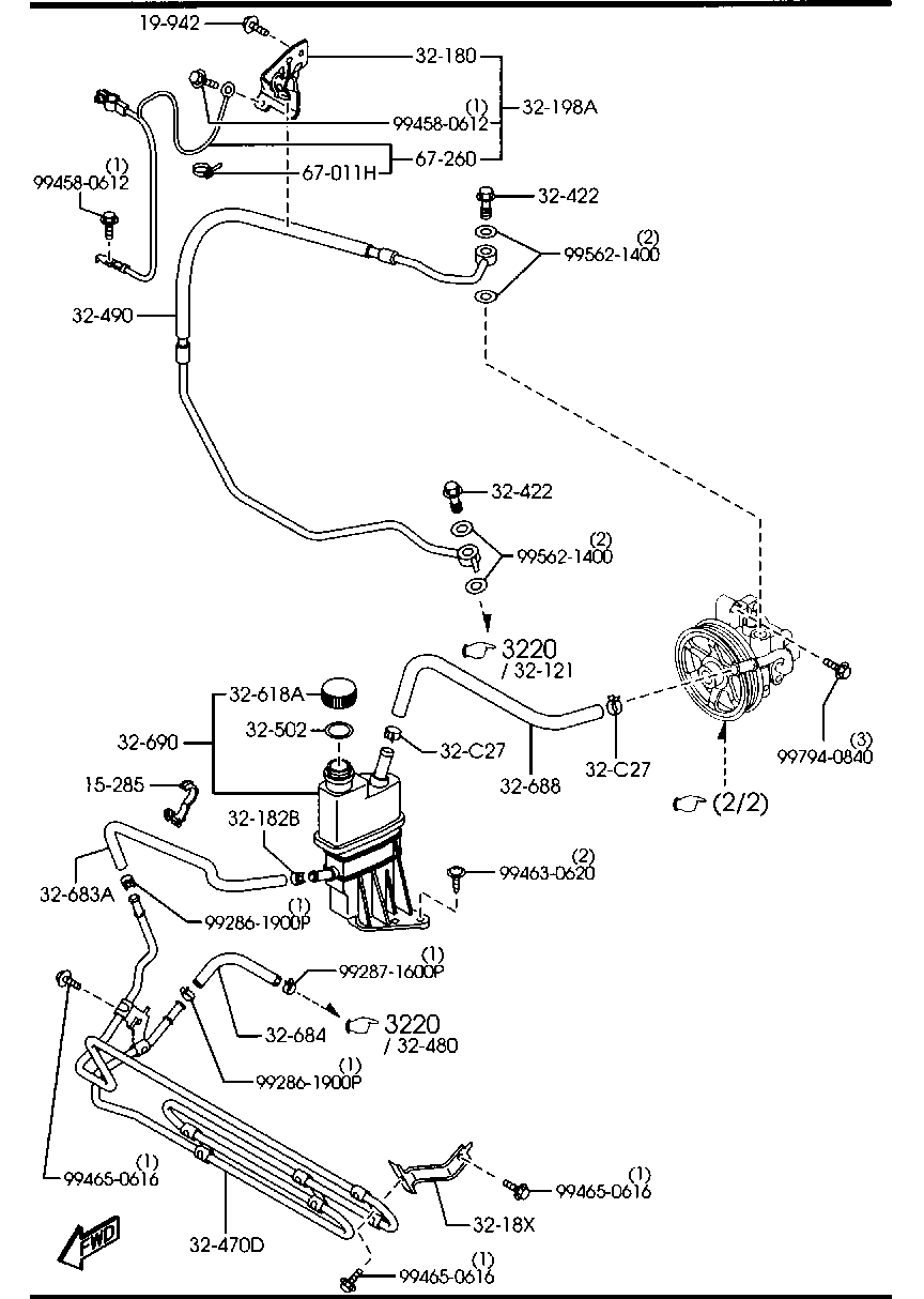 Ne51-32-688 Hose,suction Mazda 