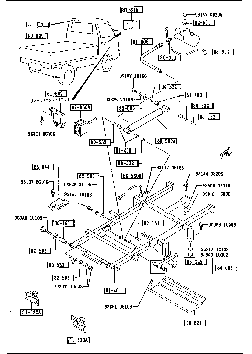 Cilindro del bastidor auxiliar