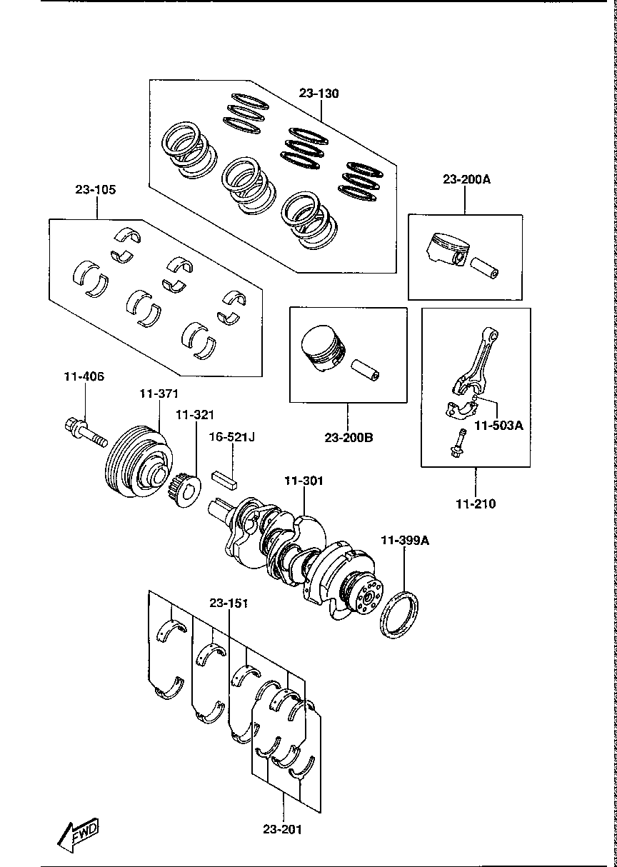 Piston, Crankshaft & Flywheel