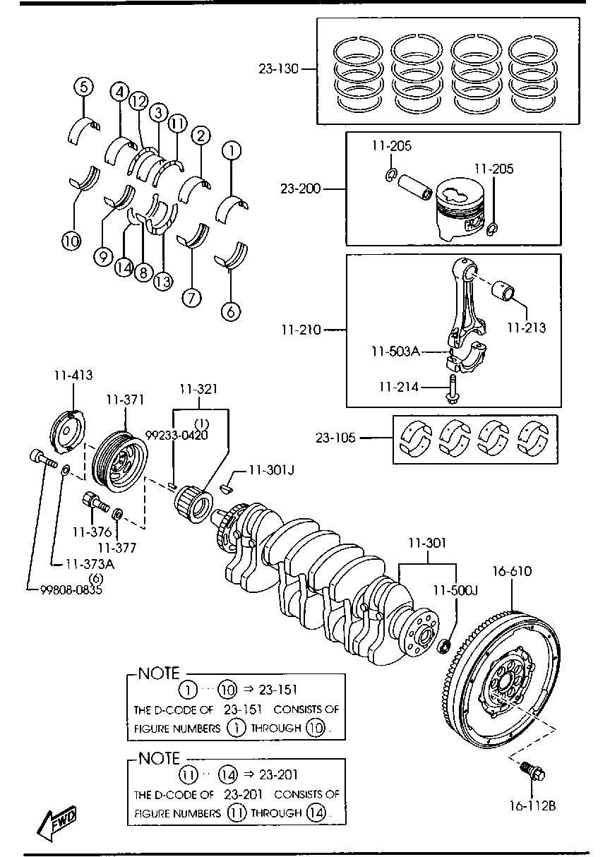 Piston, Crankshaft & Flywheel