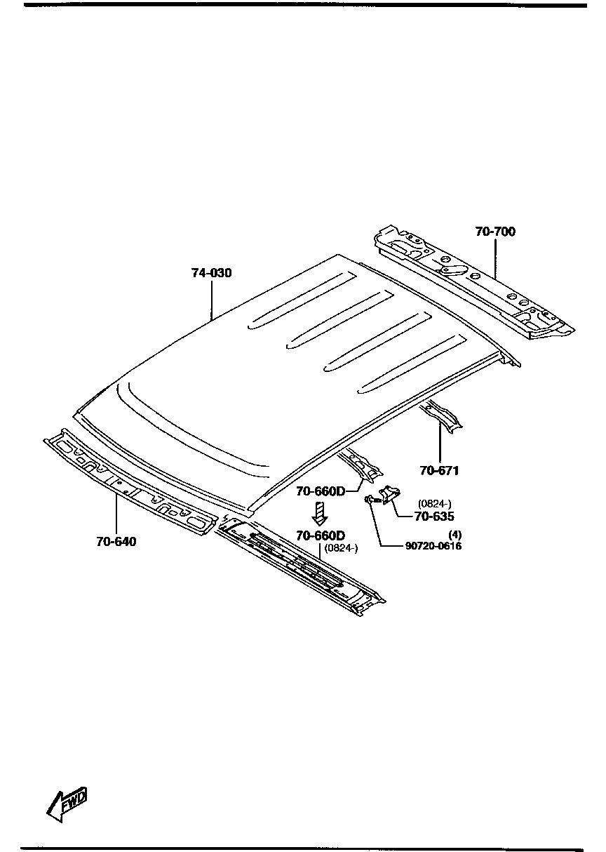 D201-70-641A Genuine Mazda Header,Front | Megazip