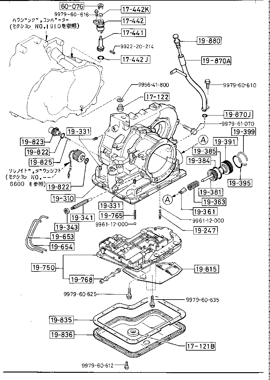 Caja de transmisión y sistema de control principal