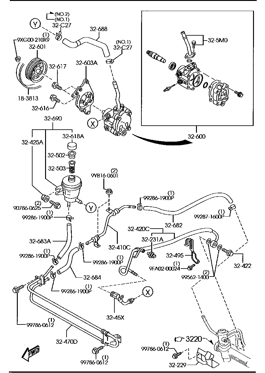 EC073245X Pipe(R),ReturnPressure Mazda YoshiParts