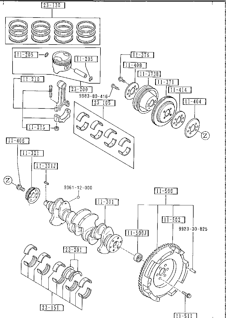 Piston, Crankshaft & Flywheel