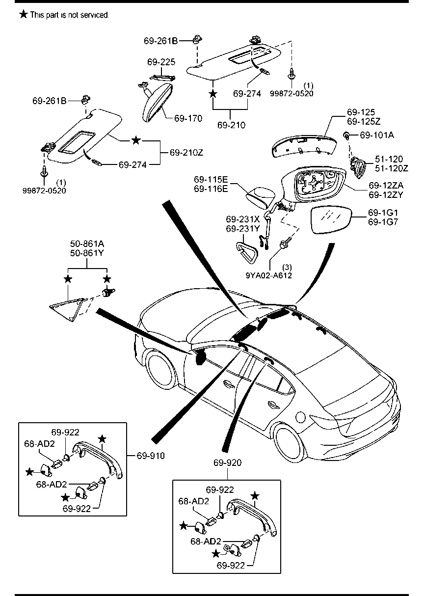 Visors Assist Handles Mirrors