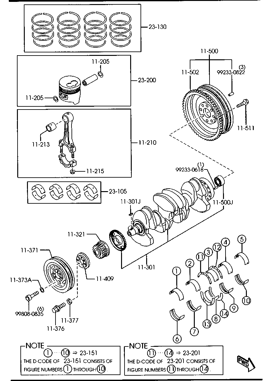 Piston, Crankshaft & Flywheel