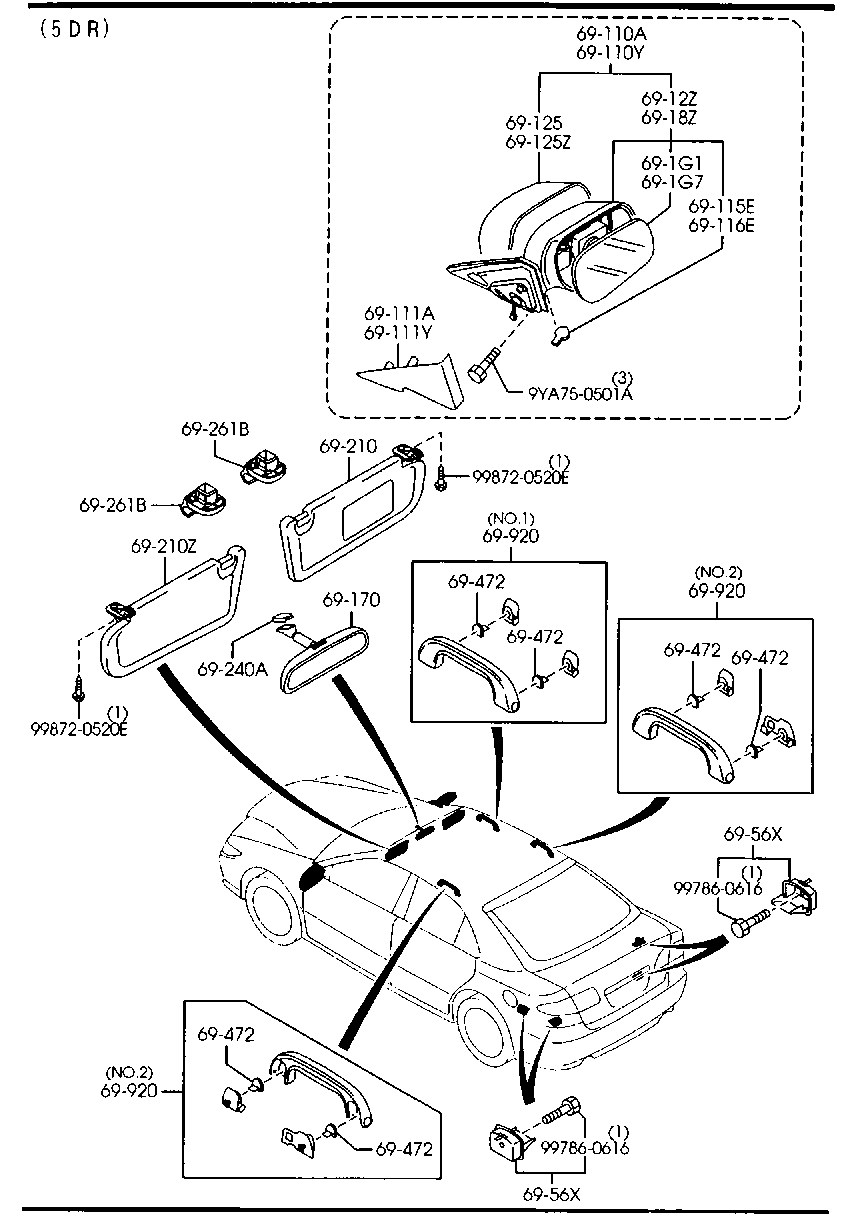 Visors Assist Handles Mirrors