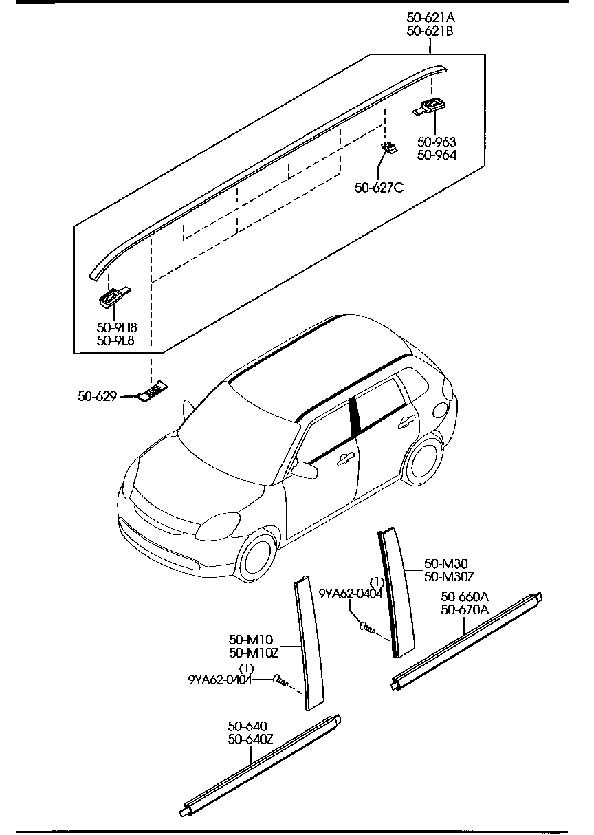 D461-50-9H0 Mould(R),Roof Mazda | YoshiParts