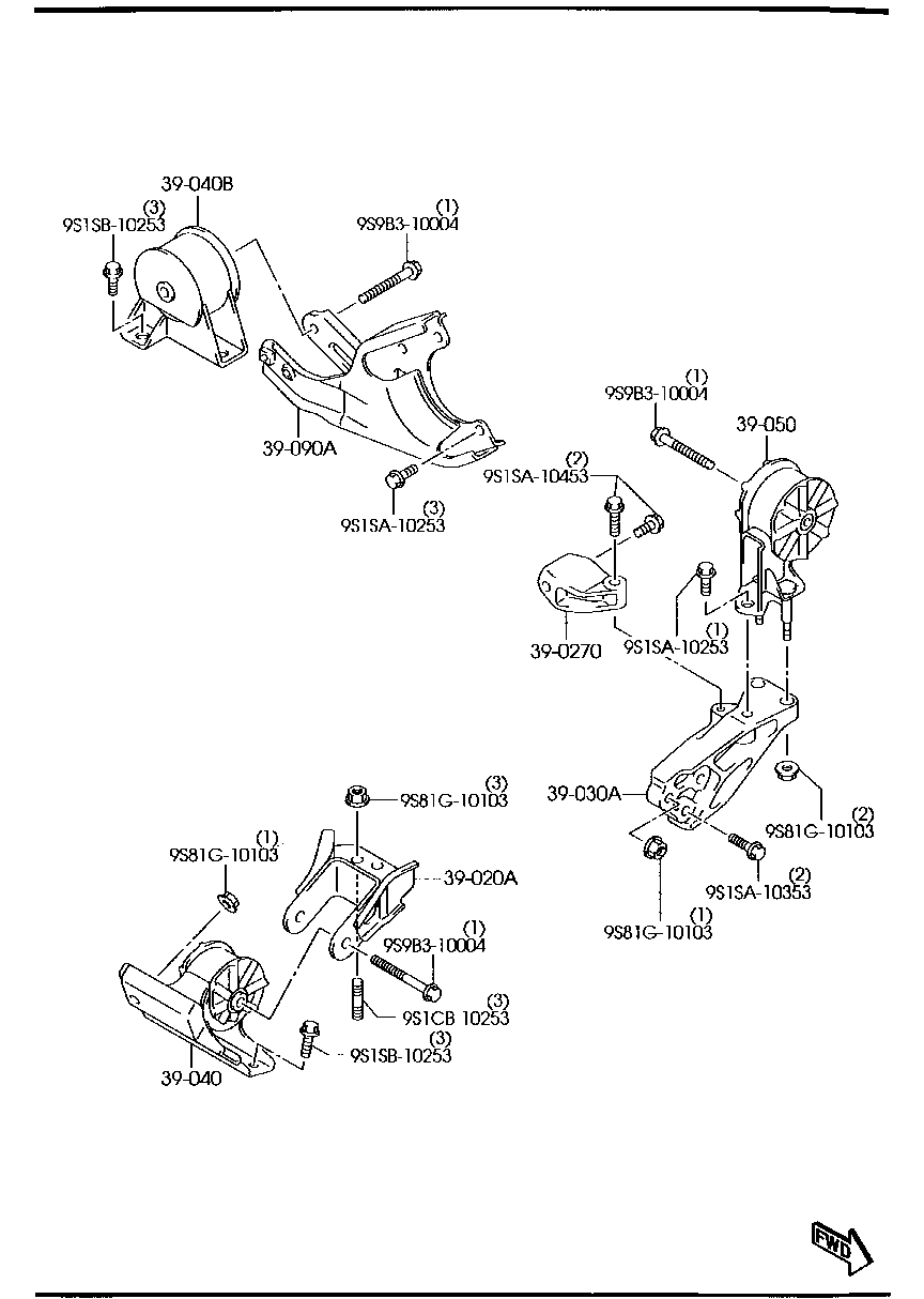 1A05-39-021 Bracket(L),Engine Mazda | YoshiParts