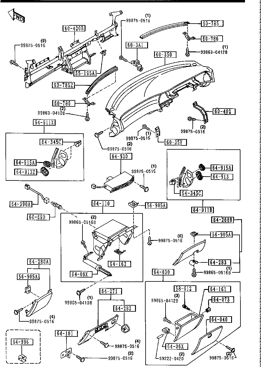 Dashboard, Related Parts