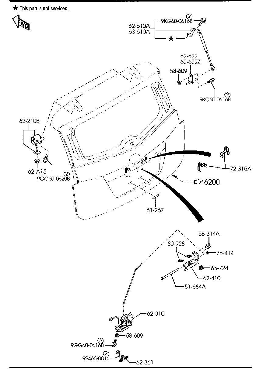 C235-62-210B Hinge,Lift Gate Mazda | YoshiParts