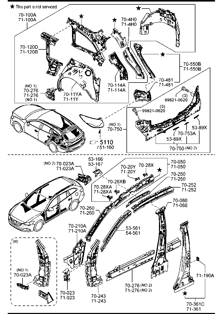 GHP9-71-4H1 Reinf(L),'D' Pillar Mazda | YoshiParts