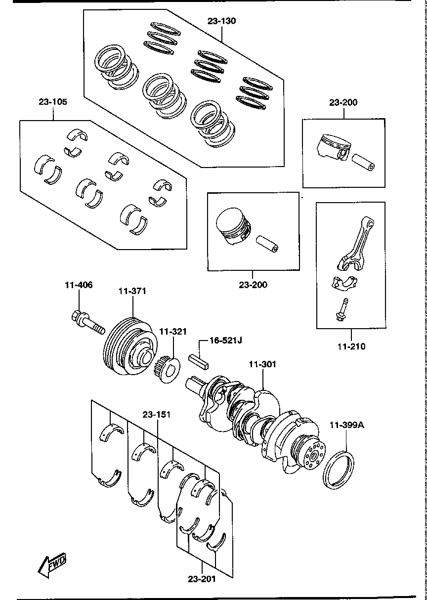 Piston, Crankshaft & Flywheel