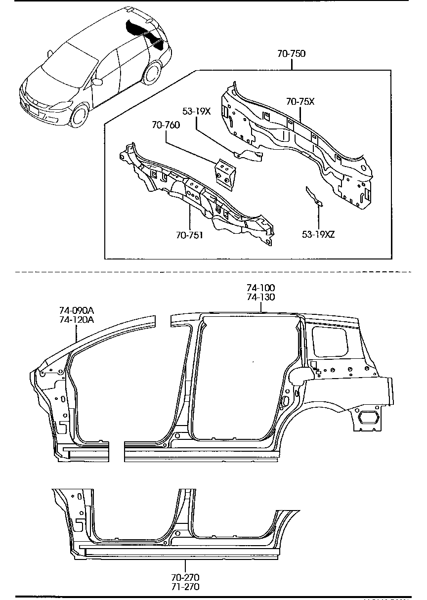 C2Y6-70-220G Pillar(R),Front-Out. Mazda | YoshiParts