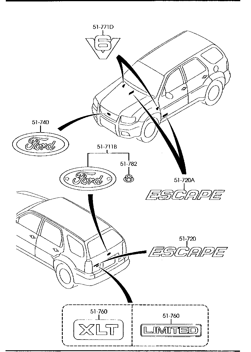 E116-51-761 Ornament,Grade-Rear Mazda | YoshiParts