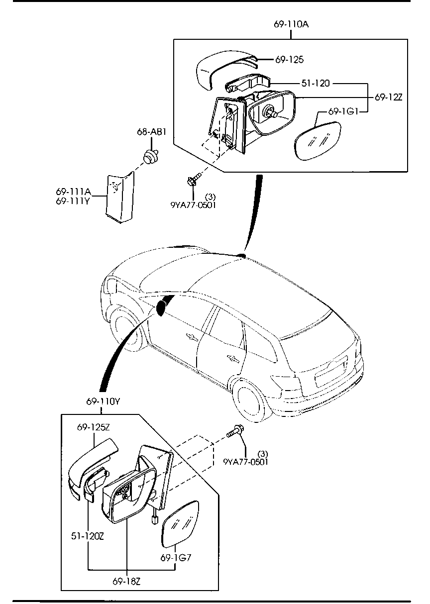 Sun Visors, Assist Handle & Mirrors