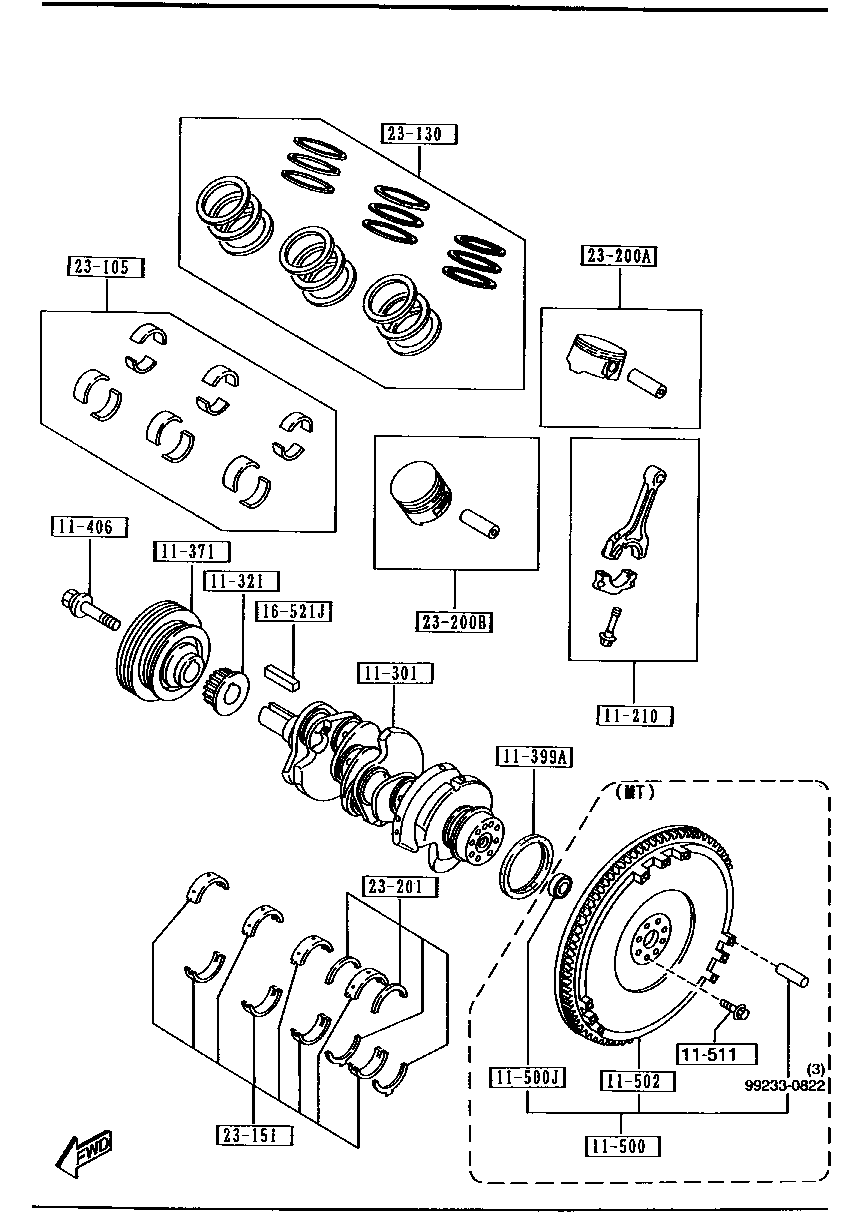 Piston, Crankshaft & Flywheel