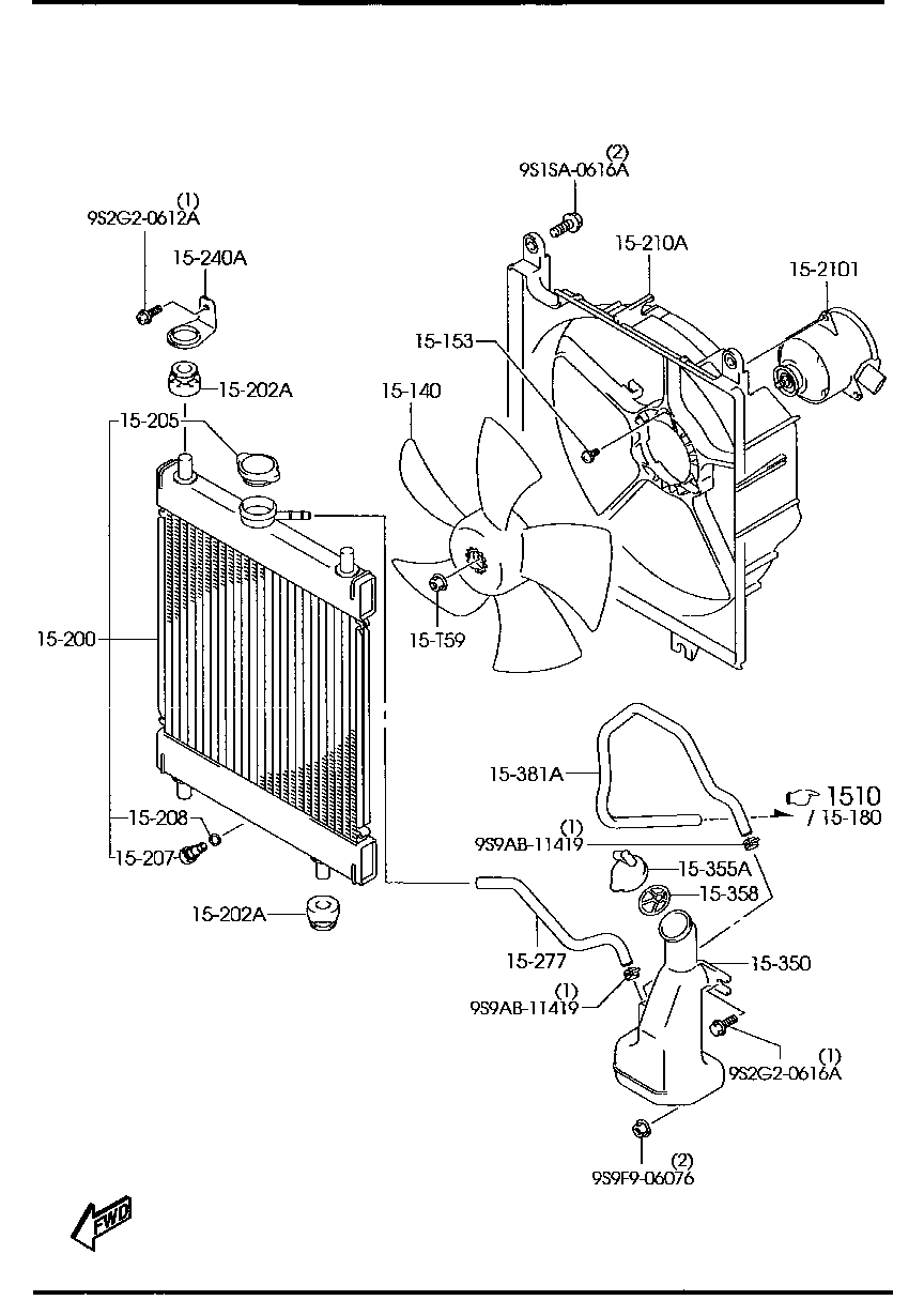 1A07-15-210B Cowling,Radiator Mazda | YoshiParts