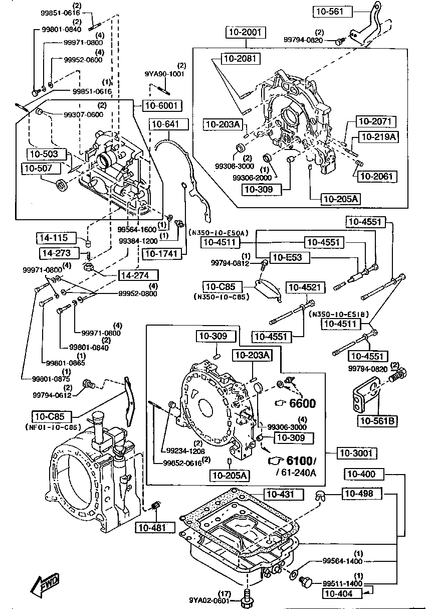 Oil Pan, Front & Rear Housing