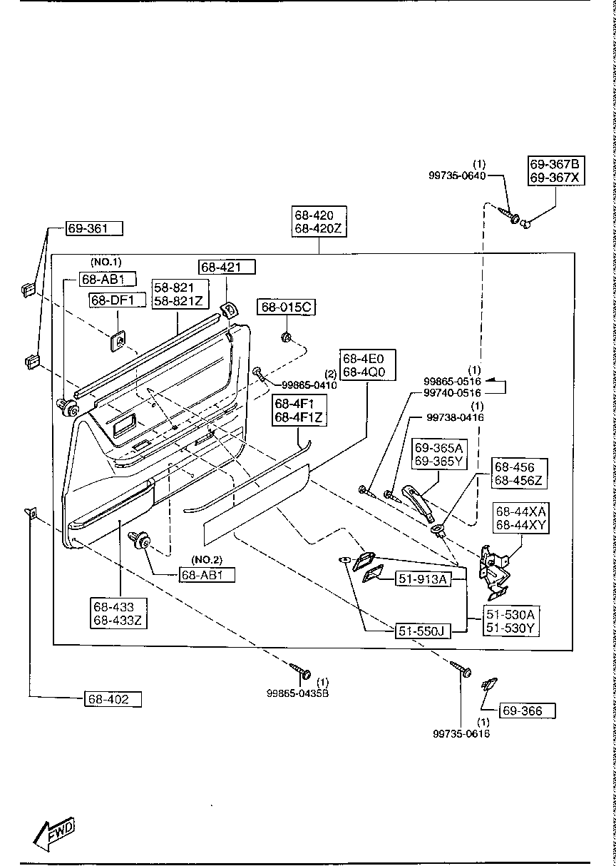 Adornos de puertas delanteras y piezas relacionadas