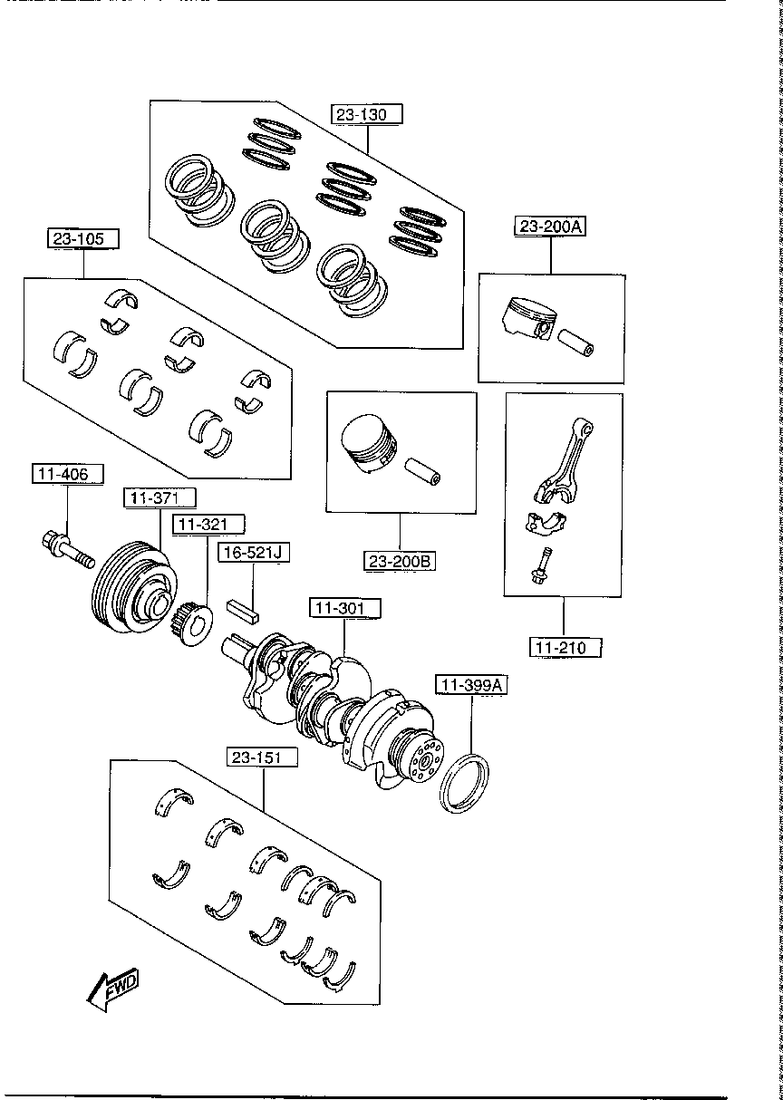 Piston, Crankshaft & Flywheel