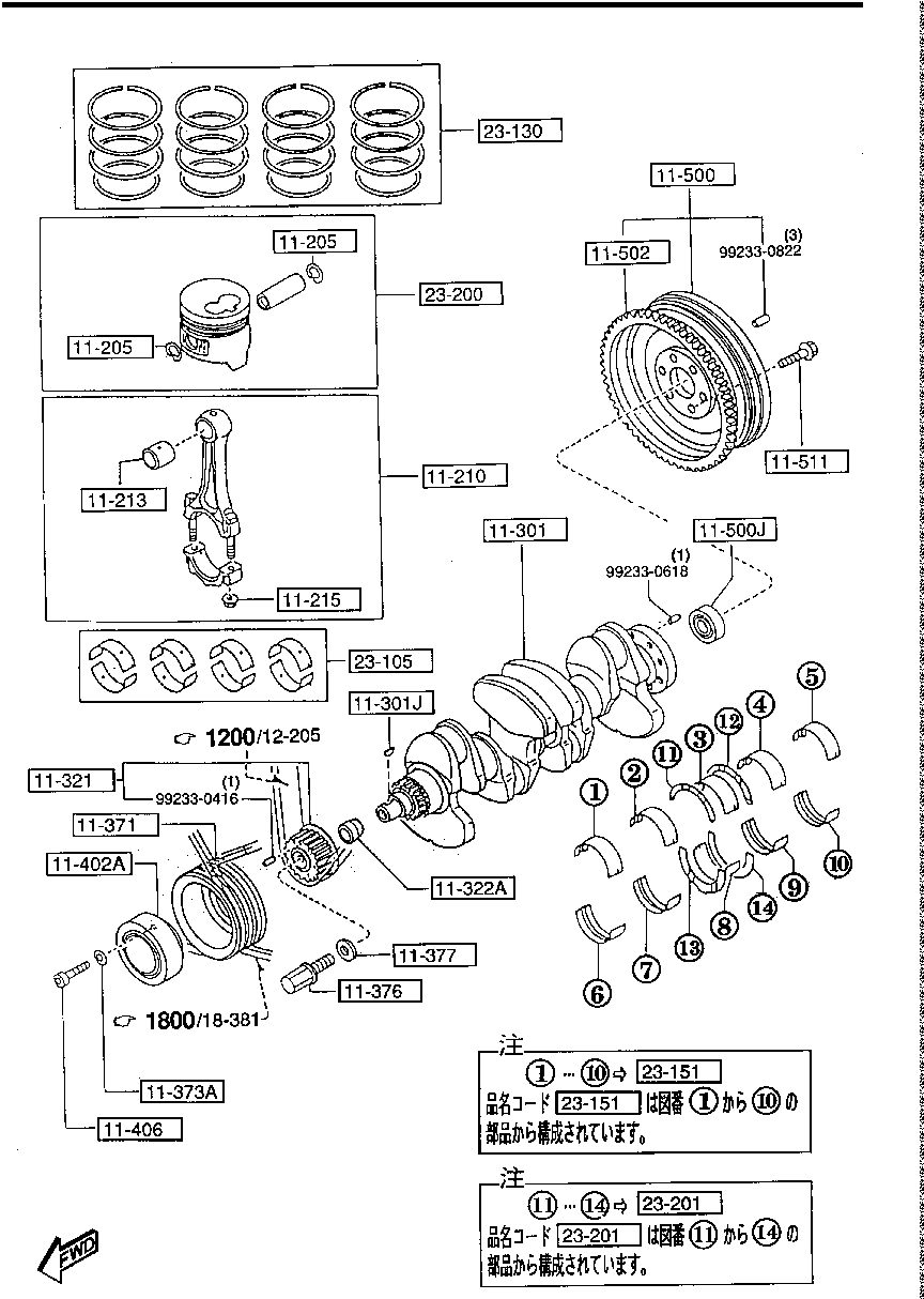 Piston, Crankshaft & Flywheel