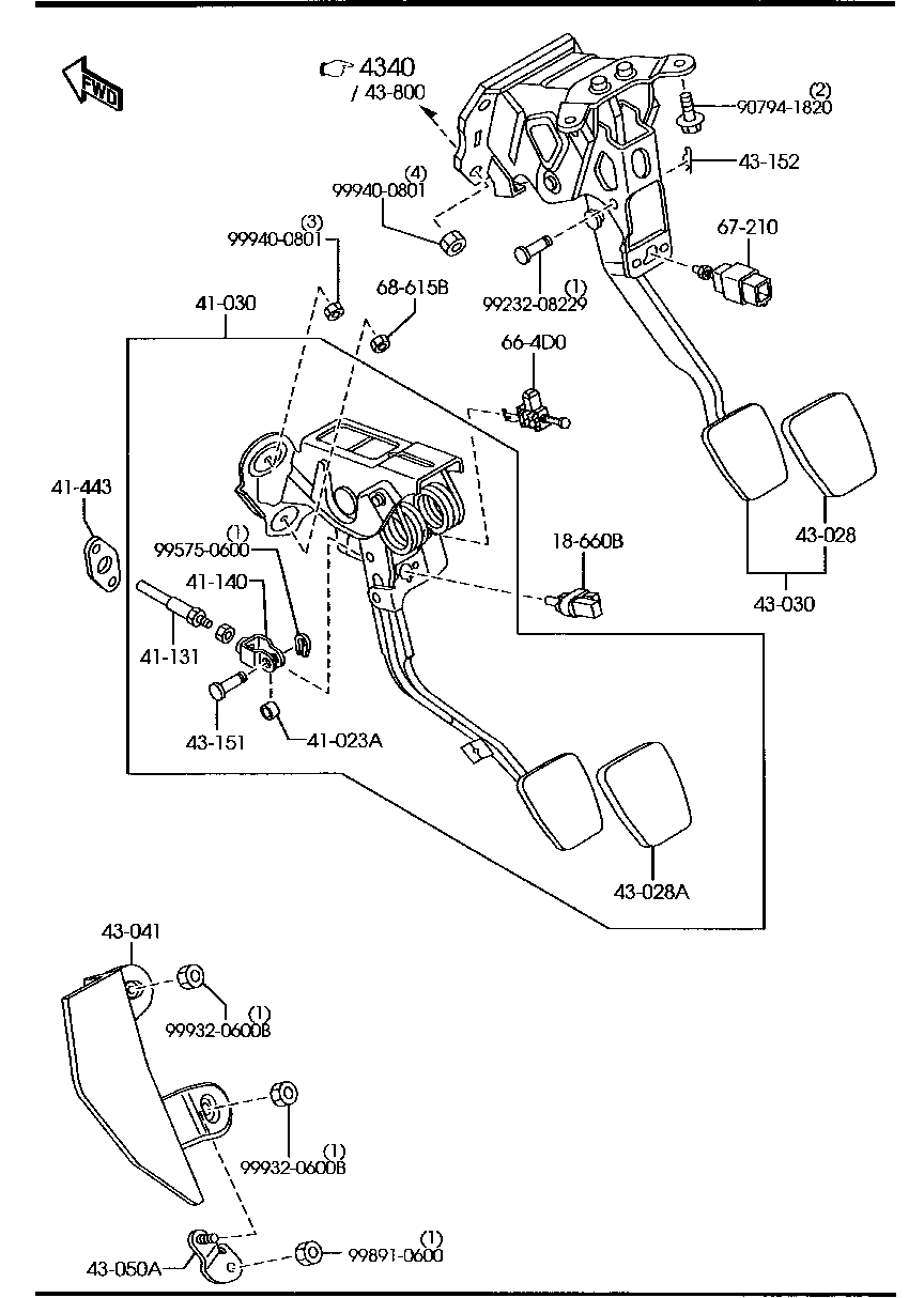 Clutch Brake Pedals