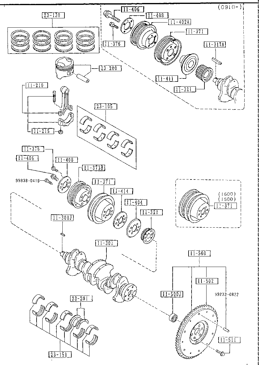 Piston, Crankshaft & Flywheel