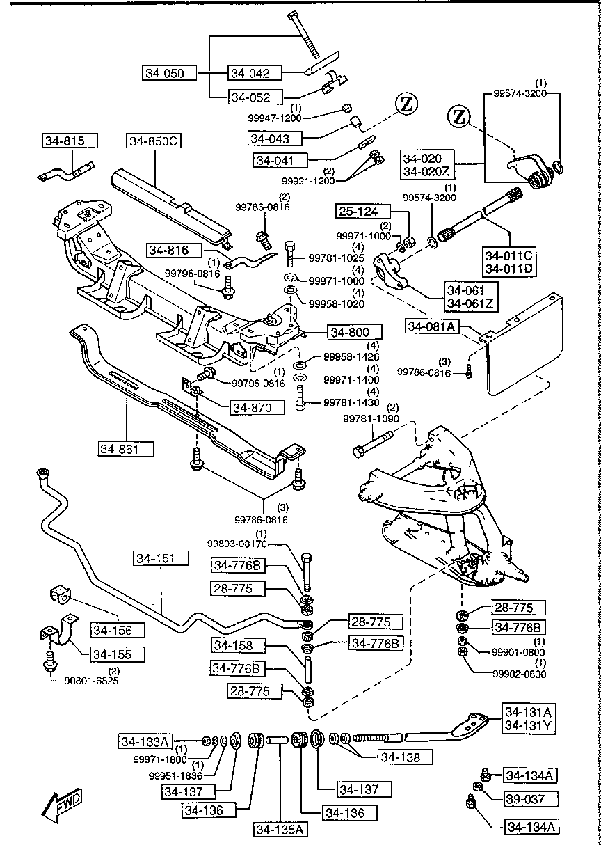 Travesaño y estabilizador