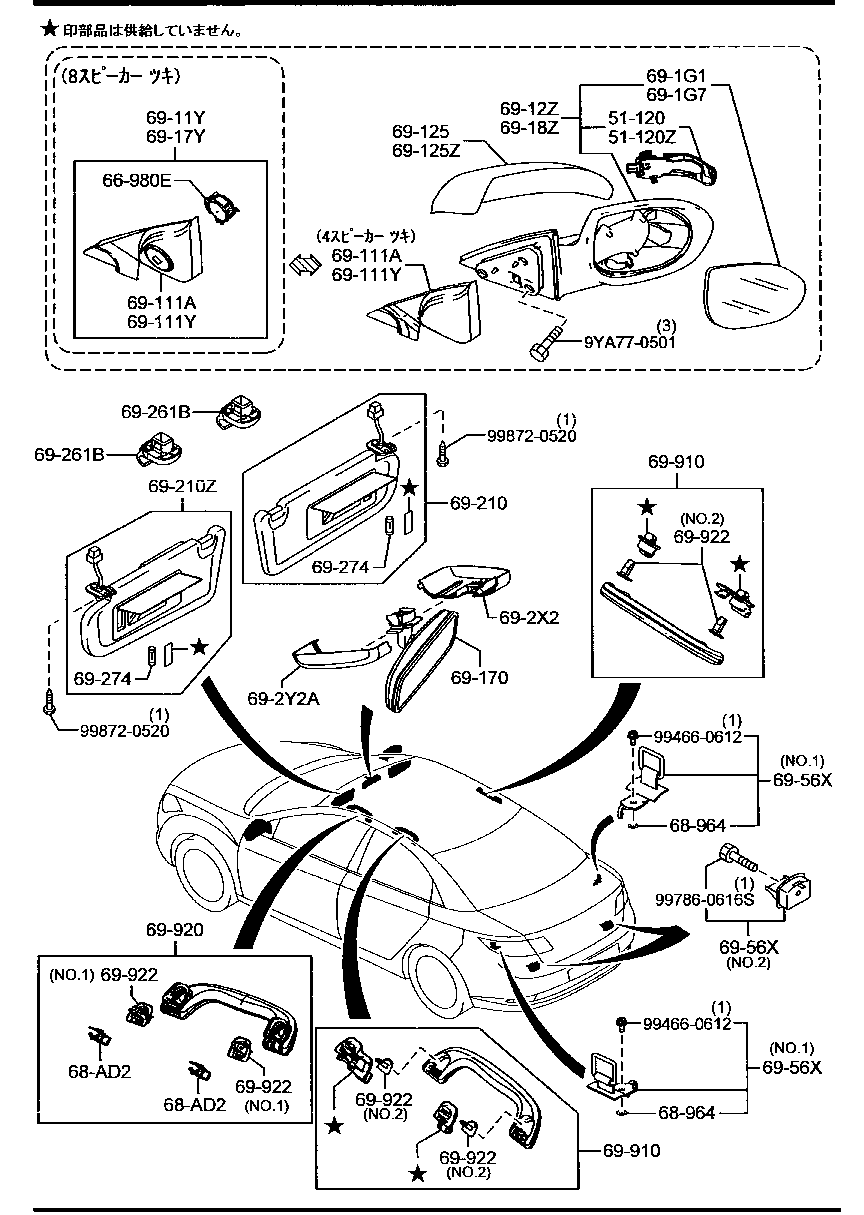 Visors Assist Handles Mirrors