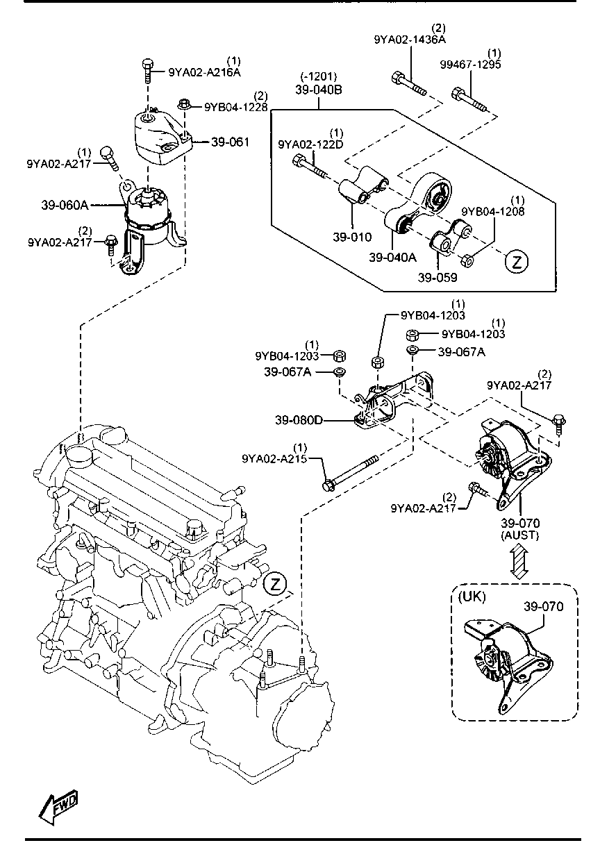 Soportes de transmisión del motor
