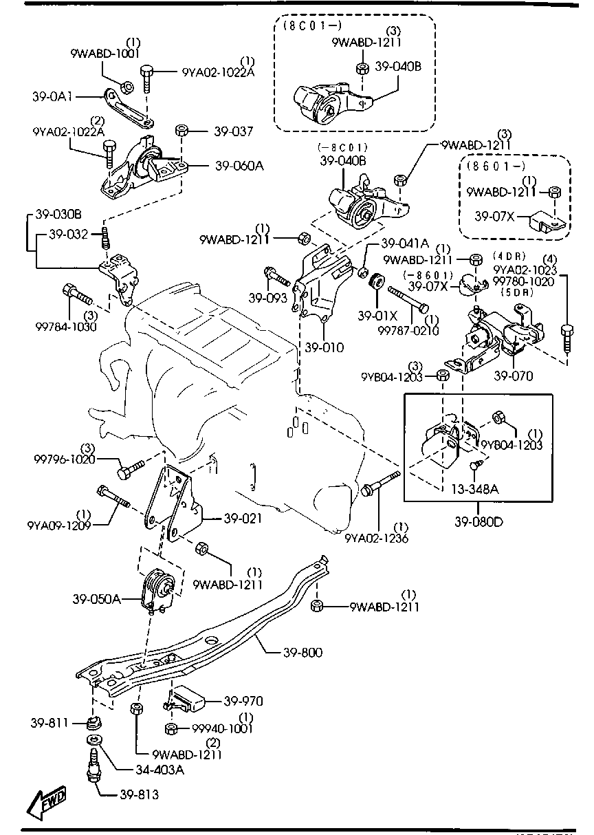 Soportes de transmisión del motor