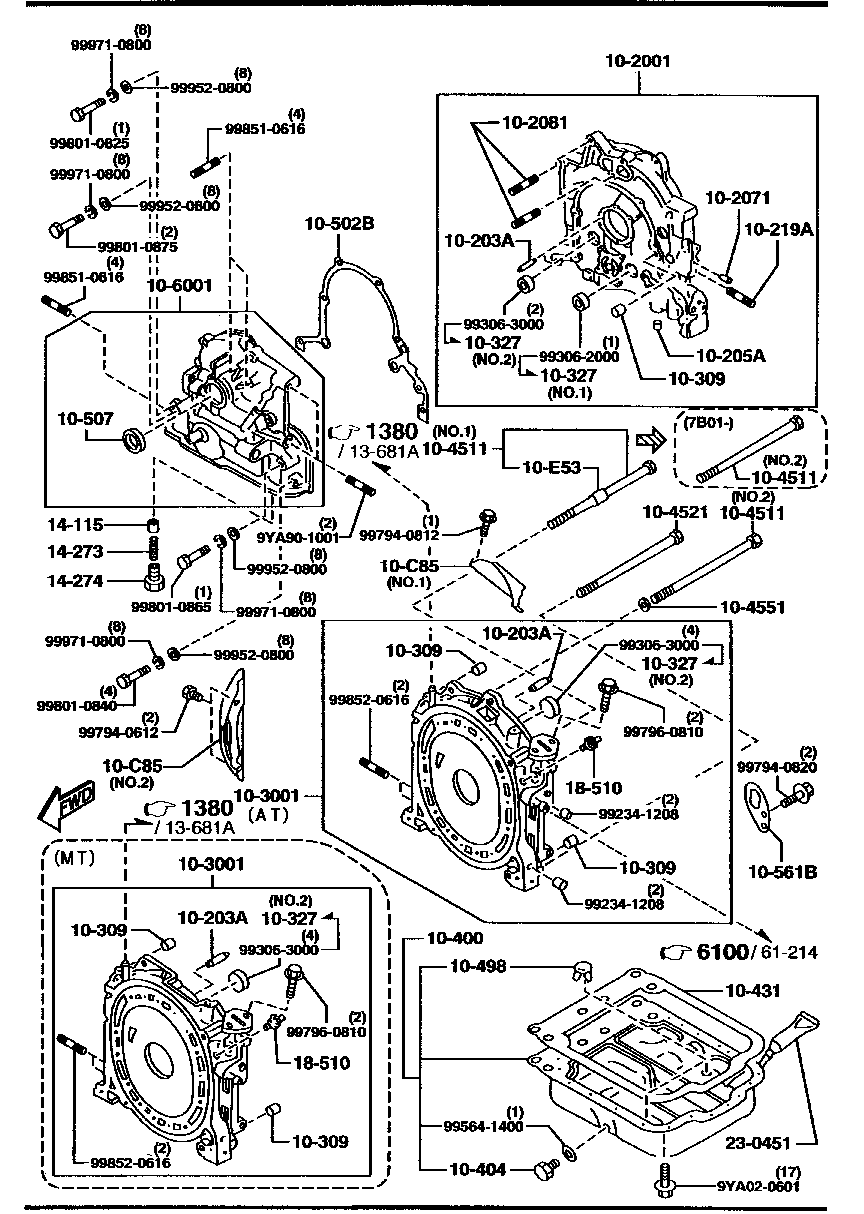 Oil Pan, Front & Rear Housing