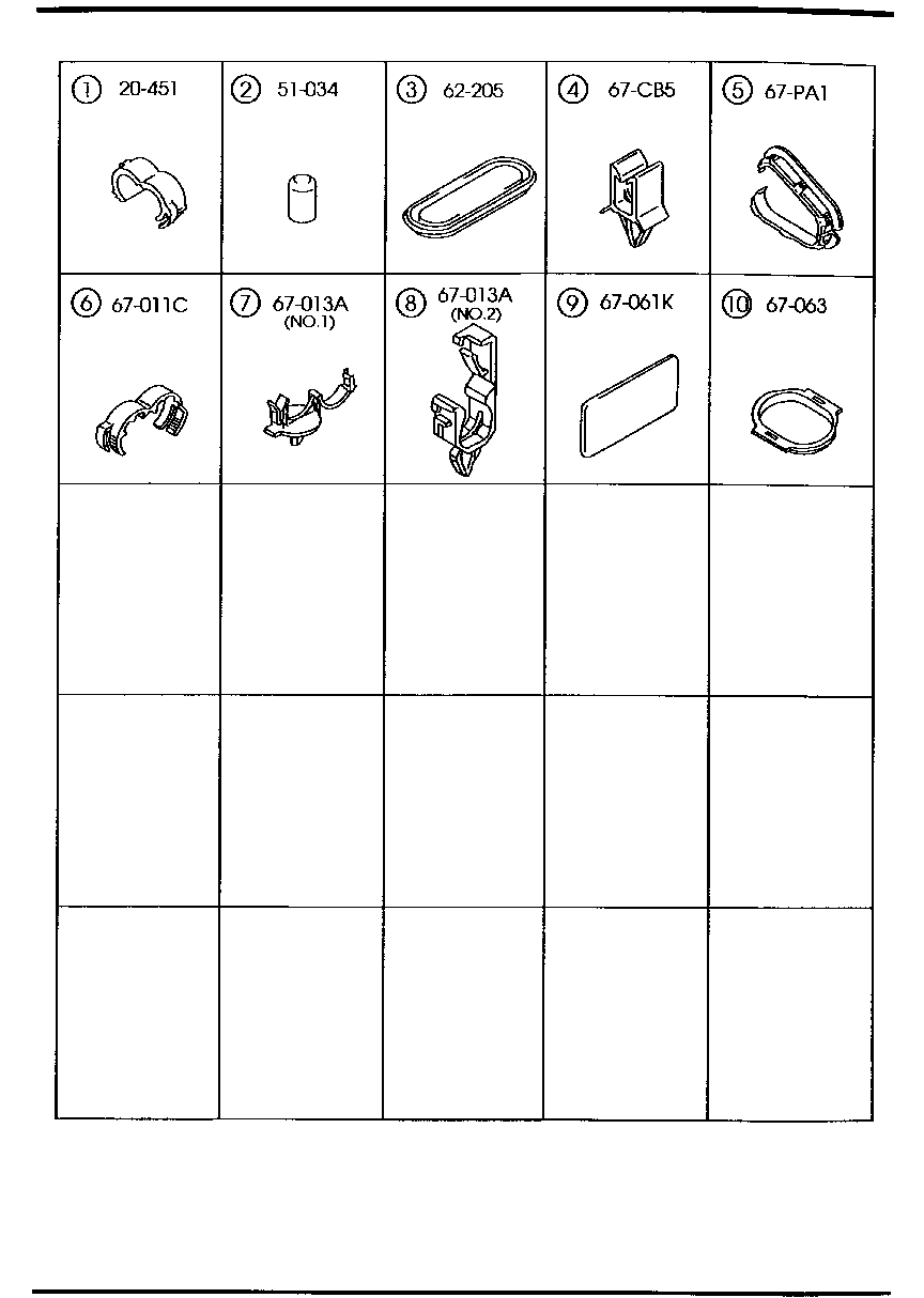 Abrazaderas del mazo de cables