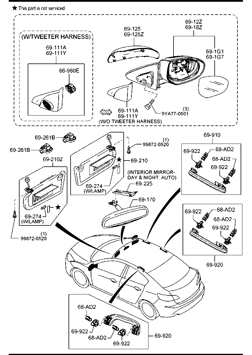 Visors Assist Handles Mirrors