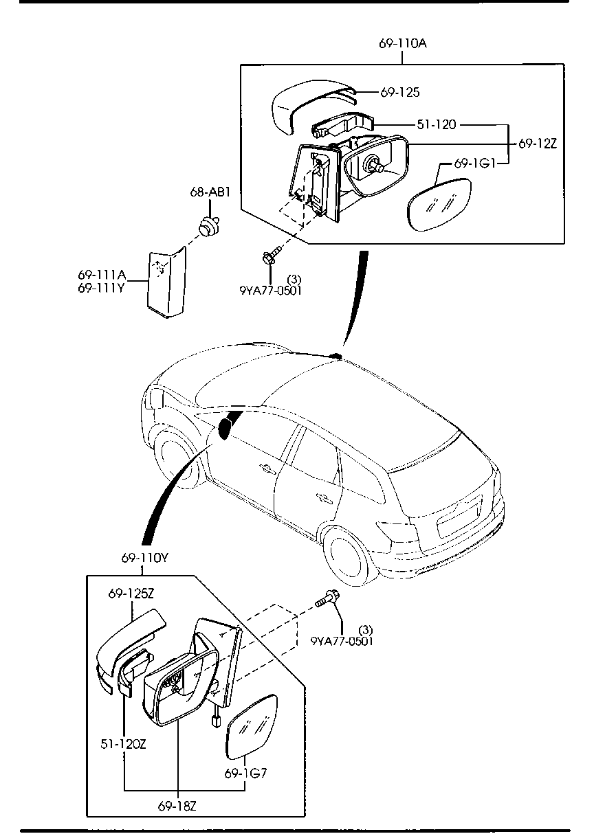Sun Visors, Assist Handle & Mirrors