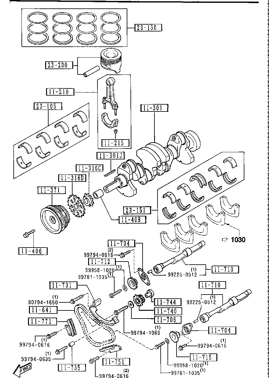 Piston, Crankshaft & Flywheel