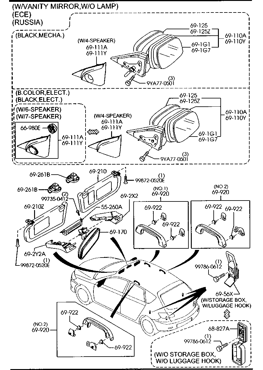 Visors Assist Handles Mirrors